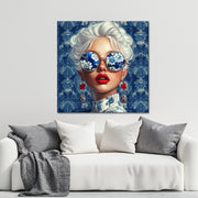 Modieuze vrouw schilderij I