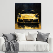 Gouden porsche schilderij