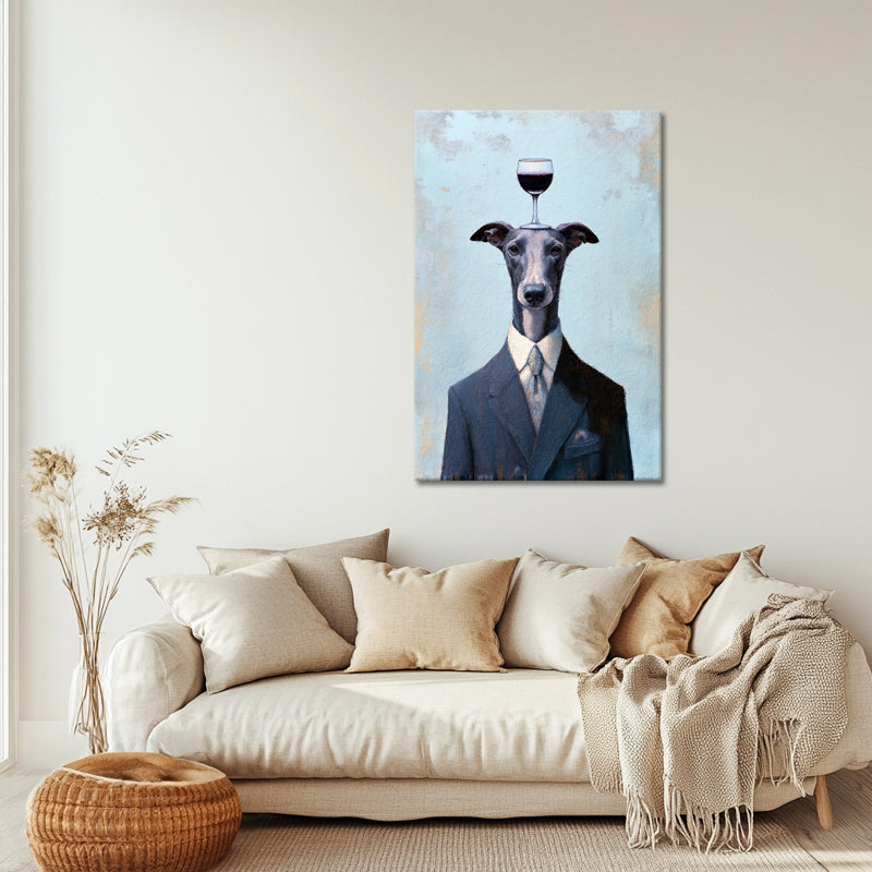 Hund mit Wein