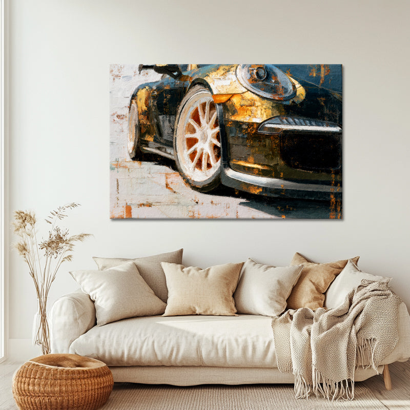 Schwarzer und goldener Porsche