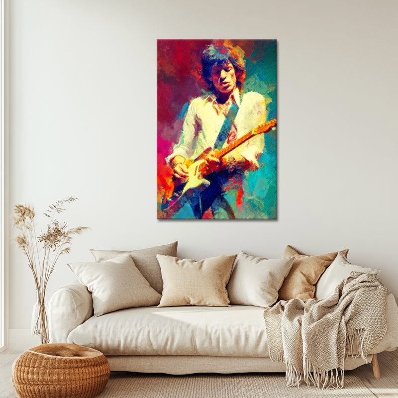Mick Jagger beim Gitarrespielen