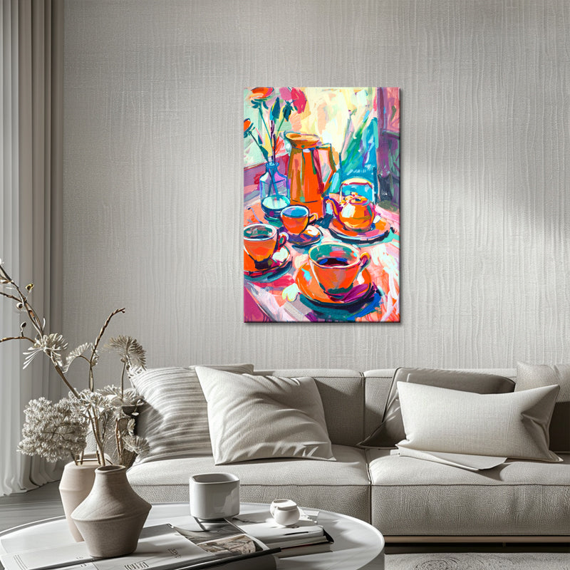 Kopje thee schilderij