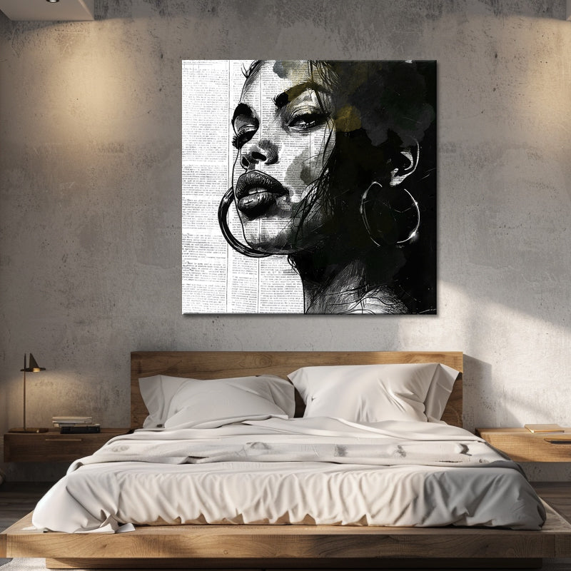 Vrouw in zwart-wit