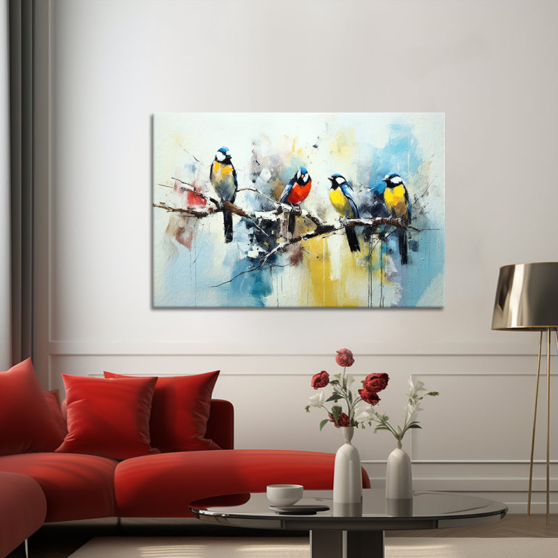 Gekleurde Vogels op Tak