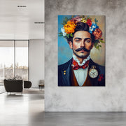Mann mit Blumen