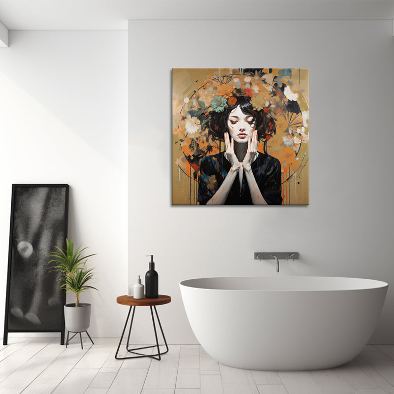 Vinage schilderij met bloemen