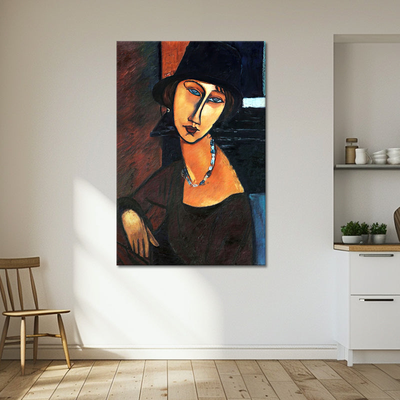 Jeanne Hébuterne mit Hut und Kette - Amedeo Modigliani