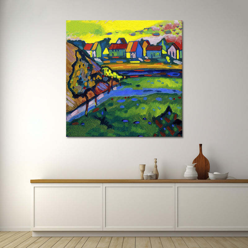 Bayerisches Dorf mit Feld - Kandinsky
